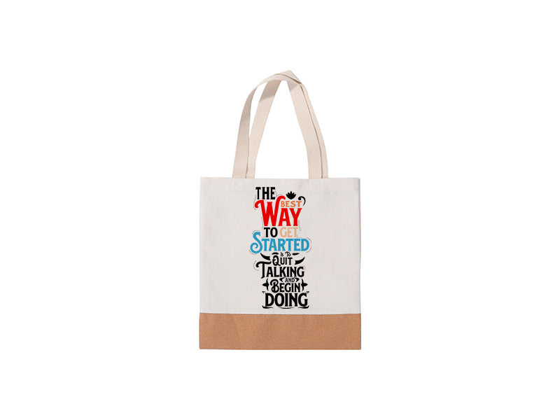 Pearl Coating™ Sublimation Linen Stitching Cork Eco Friendly Shopping Bag - Pack of 10 - Joto Imaging Supplies Canada
